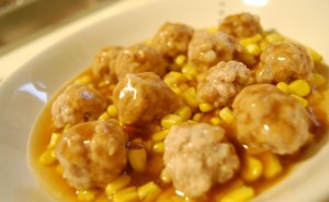 Meat balls with corn beads chinese recipe